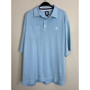 FootJoy Polo Shirt Men XL‎ Mint Green Golf FJ Short Sleeve Polyester Embroidered